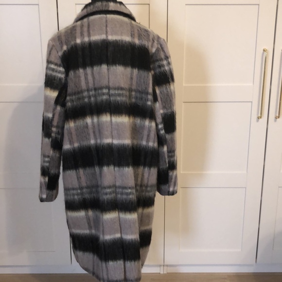 Double breasted plaid wool blend coat - Picture 4 of 5